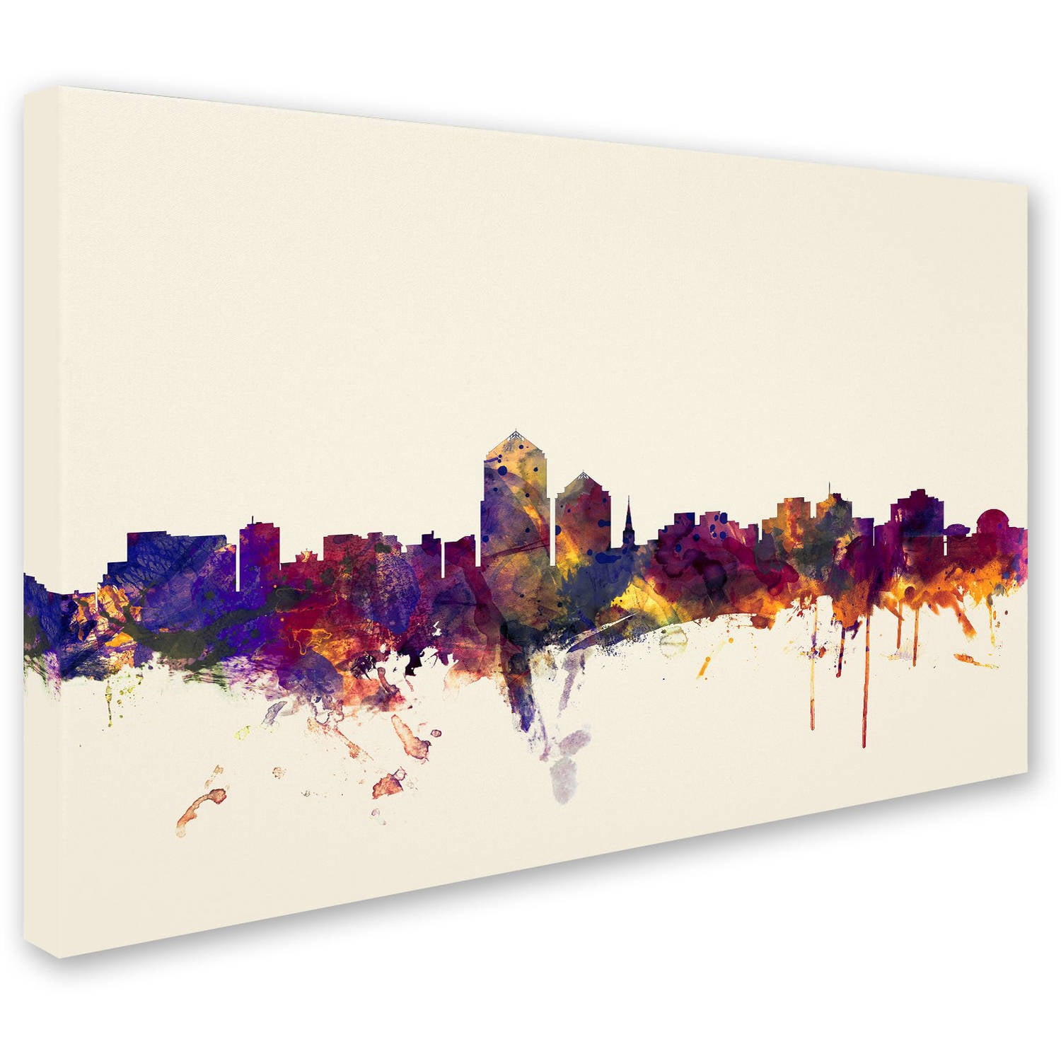 Trademark Fine Art "Albuquerque New Mexico Skyline" Canvas Art by Michael Tompsett