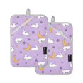 thumbnail image 7 of Yayeee Pot Holders Kitchen Heat Resistant with Pockets 7"x9.8" Cotton Oven Cooking Hot Pads, Purple Cartoon Rabbit Pattern, 7 of 7