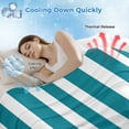 thumbnail image 3 of Teal Striped Cooling Blanket, Lightweight Breathable Summer Throw Blanket with Double Sided Cold Effect,Simple Art Vertical Stripe Farmhouse Picnic Beach Blankets Bed Sheet for Hot Sleepers 30"x40", 3 of 8