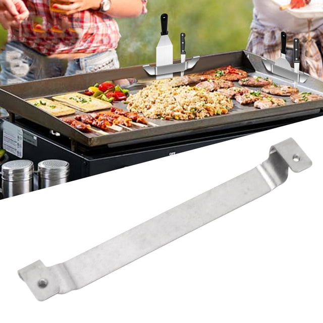 Stainless Steel Griddle Spatula Holder Grill Scraper Holder Barbecue Tool Rack Accessories
