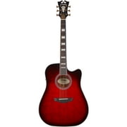 D'Angelico Electro 6 String Acoustic-Electric Guitar, Right, Trans Black Cherry Burst