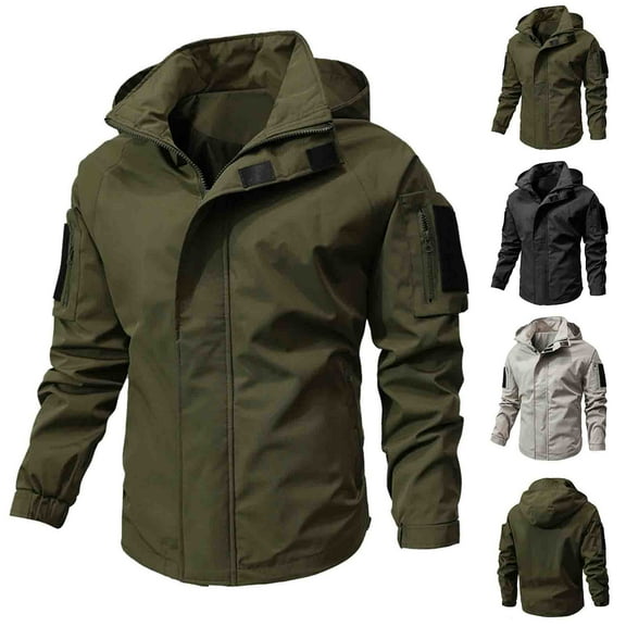 Njagoc2 Mens Jackets Lightweight Windbreakers Zip Up Waterproof Performance Rain Coat Winter Keep Warm Outdoor Jacket