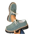 thumbnail image 5 of Wowcloth Woman's Loafers, Fashionable & Casual New Retro Suede Design, Round Toe with Lace-Up Closure, Chunky Heel and Platform Sole for Daily Wear and Leisure Activities, 5 of 5