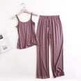 thumbnail image 2 of Pijama Sexy para Mujer, traje de pantalón y camisa con tirantes, ropa de dormir cómoda, Modal, fina, Verano, 2 of 4