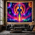 thumbnail image 4 of Ethereal Cosmic Figure in Nebula Scene, Mystical Psychedelic for Space Lovers, Celestial Wall Art, Halloween Gift Tapestry Wall Hanging for Bedroom, Living Room and Dorm, 4 of 5