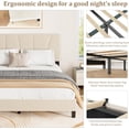 thumbnail image 3 of Queen Size Bed Frame with Adjustable Headboard, Platform Bed Frame with Linen Upholstered, Wooden Slats Support, Noise Free, No Box Spring Needed, Easy Assembly, Beige, 3 of 7