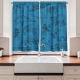 thumbnail image 2 of Ambesonne Jurassic Kitchen Curtains, Dinosaurs Skeleton Biology, 55"x36", Cobalt Blue, 2 of 3