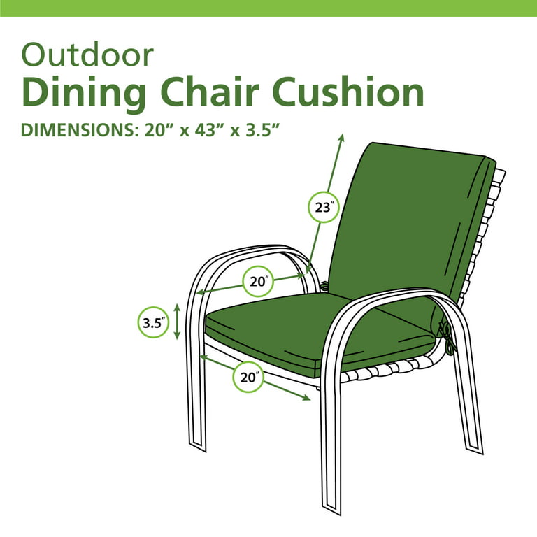 20-inch by 42-inch Three-section Outdoor Seat/Back Chair Cushion