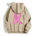 thumbnail image 6 of Hoodie Women Longline Hoodie Boho Festival Style Women's Zip Up Hoodie Pullover Cancer Awareness Month Long Sleeve Pocket Drawstring Casual Sweatshirt For Everyday Wear, 6 of 6