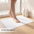 thumbnail image 4 of Yiannan 20x32 Inch Cotton Bath Rug, Soft Absorbent Non Slip Mat, Machine Washable Non Shedding, Fashionable Mat for Bathroom, Kitchen and Laundry,White, 4 of 8