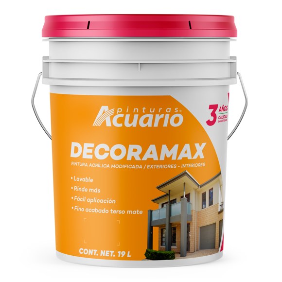 Pintura Vinil Acrílica Exteriores Pinturas Acuario Decoramax 19 Litros Blanca