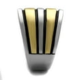 thumbnail image 1 of Two-Tone IP Gold (Ion Plating) Stainless Steel Ring with Epoxy in Jet for Women Jet Stone Color Style TK2367 Size 8, 1 of 3