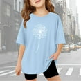 thumbnail image 2 of Causal T Shirt Girls Short Sleeve Dandelion Print Outfits Clothes Soft Comfy Loose Boys' Activewear T-Shirts,Sky Blue,130, 2 of 6