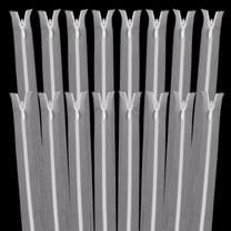 16 Pcs Transparent Invisible Zippers 13.18inch Long White Translucent Nylon Zippers Clear Zippers for DIY Sewing Plastic Zipper Lifting Rings for DIY Sewing Bags Garment Accessories