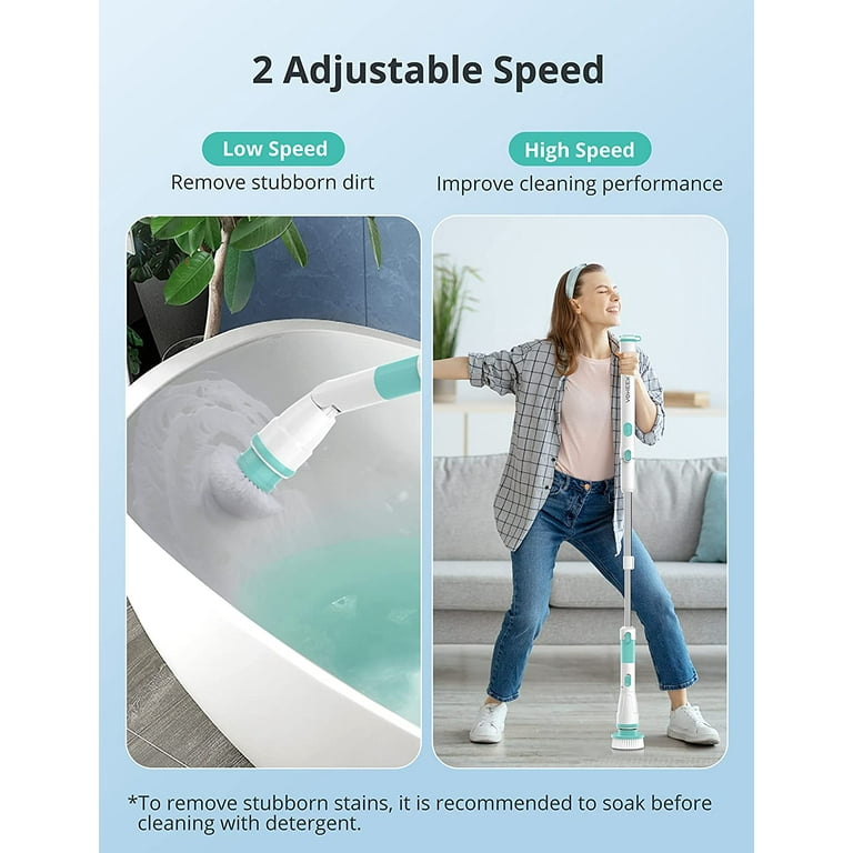 Sweepulire Electric Spin Scrubber, Electric Bathroom Scrubber with  Adjustable Extension Arm, 2 Spin Speeds, 4 Replaceable Brush Heads, Power  Scrubber for Cleaning Bathroom, Shower, Tub, Tile, Floor - Yahoo Shopping