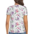 thumbnail image 3 of Honeii Rose Flower B Print Women's V-Neck T-Shirt,Short Sleeve V Neck Tees Tops for Women , Perfect for Work, Travel, and Everyday Wear, 3 of 7