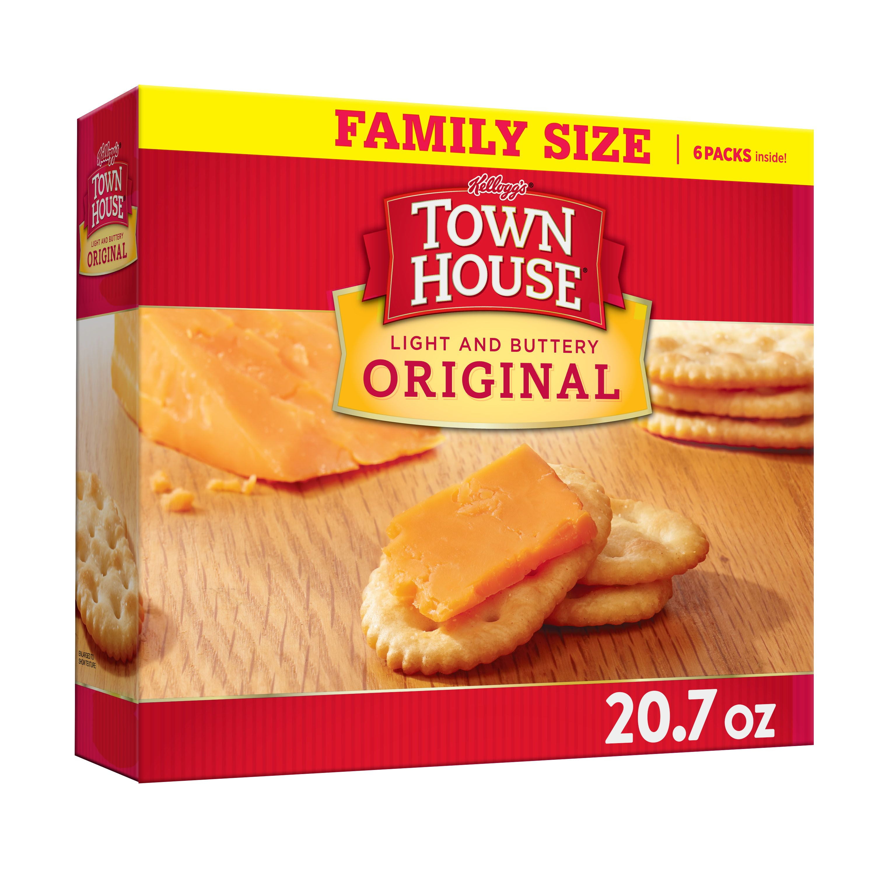 Kellogg's Town House Crackers, Original, Family Size, Snacks with