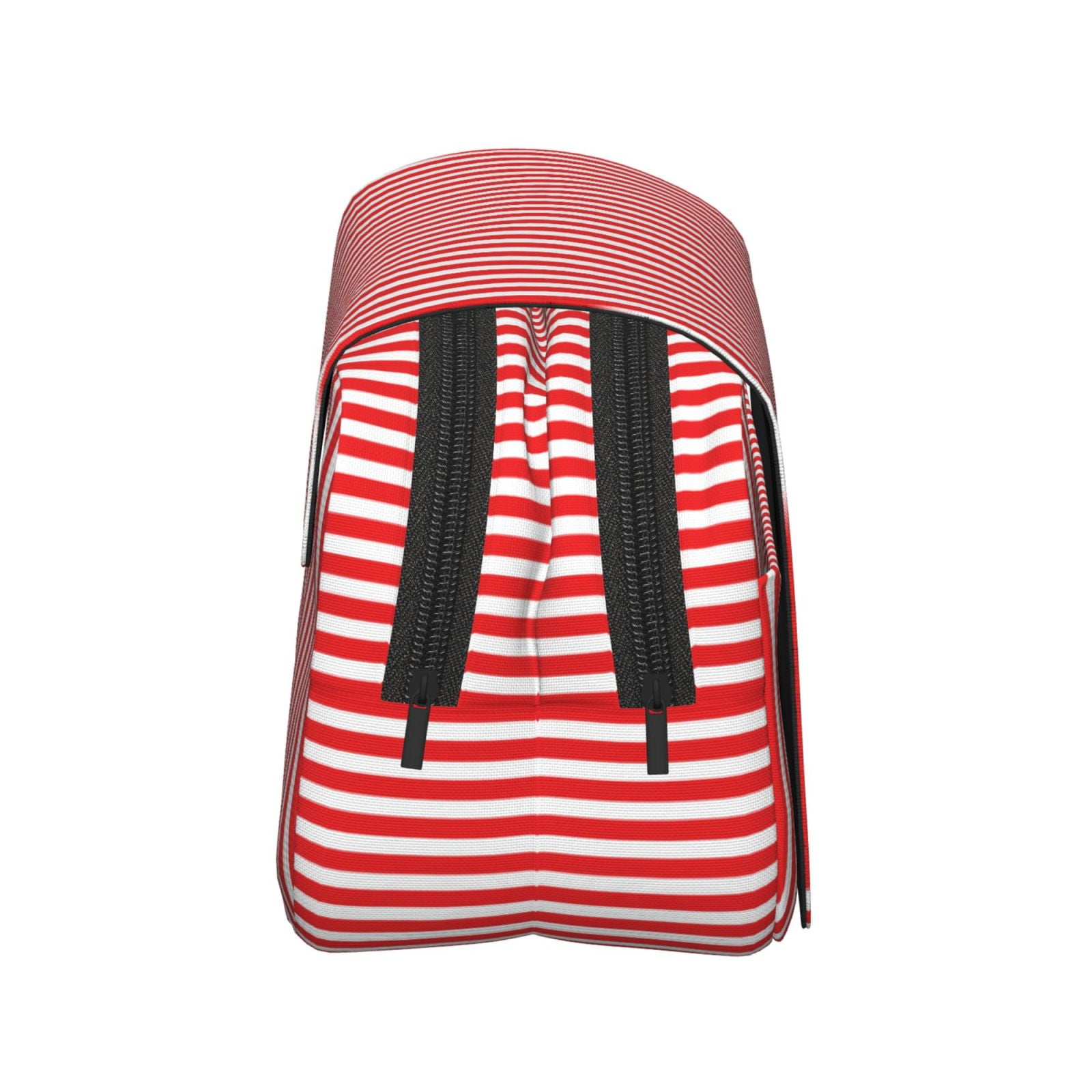 Rateoe Red And White Stripes Pattern Double Clamshell Pen Case, Storage Organizer with Two Zipper Compartments– Holds Up to 50 Pencils & Pens