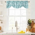 thumbnail image 2 of Tie Up Valance for Windows Turquoise Waves Curtains Valances Rod Pocket Valance Window Treatments Ocean Lines Stripes Balloon Curtains for Kitchen Living Room Bedroom Bathroom Decor 42x12 Inch, 2 of 9