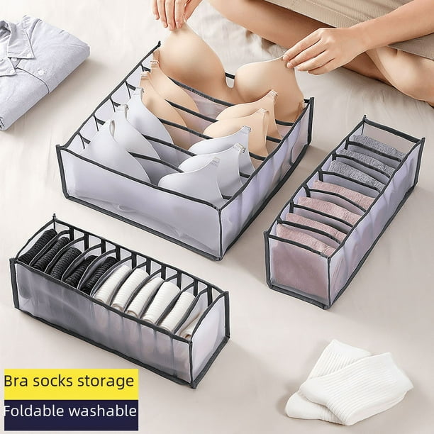 Caja de almacenamiento de ropa interior, cajón divisor de malla, caja de acabado de ropa interior, caja de almacenamiento de pantalones y calcetines