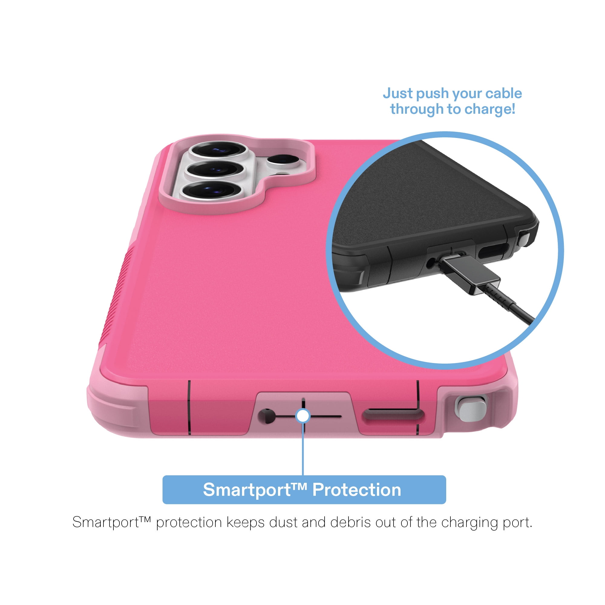onn Magnetic Compatible Slim Rugged Phone Case for Samsung Galaxy S26 Ultra - Pink