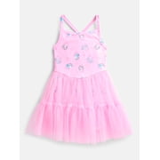 Toddler Girls' Sleeveless Romper with Tulle Skirt, Sizes 12M-5T