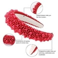 thumbnail image 2 of Diadema de perlas Diadema roja Moda para mujeres y niñas Diadema acolchada con cuentas gruesas lindas Diadema hinchada elegante Diadema festiva Accesorios para el cabello 15 * 4,2 cm, 2 of 5