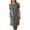 Dark Gray, variant on Zpanxa Women's Short Sleeve Button Dress Linen Like Pocket Round Neck Casual Shift Dress