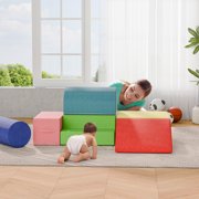 Reasea Soft Foam Climber 6-Piece Sets, Kids Soft Play for Climbing, Sliding and Crawling, Foam Blocks for Babies, Toddlers
