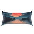 thumbnail image 3 of Dailycode Satin Pillow Case Standard Silk Pillow Cover for Hair and Skin Envelope Closure Sunset Reflect on River 20"x26", 3 of 9