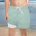 thumbnail image 4 of sususu Boys Swim Trunks with Compression Liner Hybrid Stretch Kids Swim Shorts with Boxer Brief Print Swimwear Green 7-8 Years, 4 of 4
