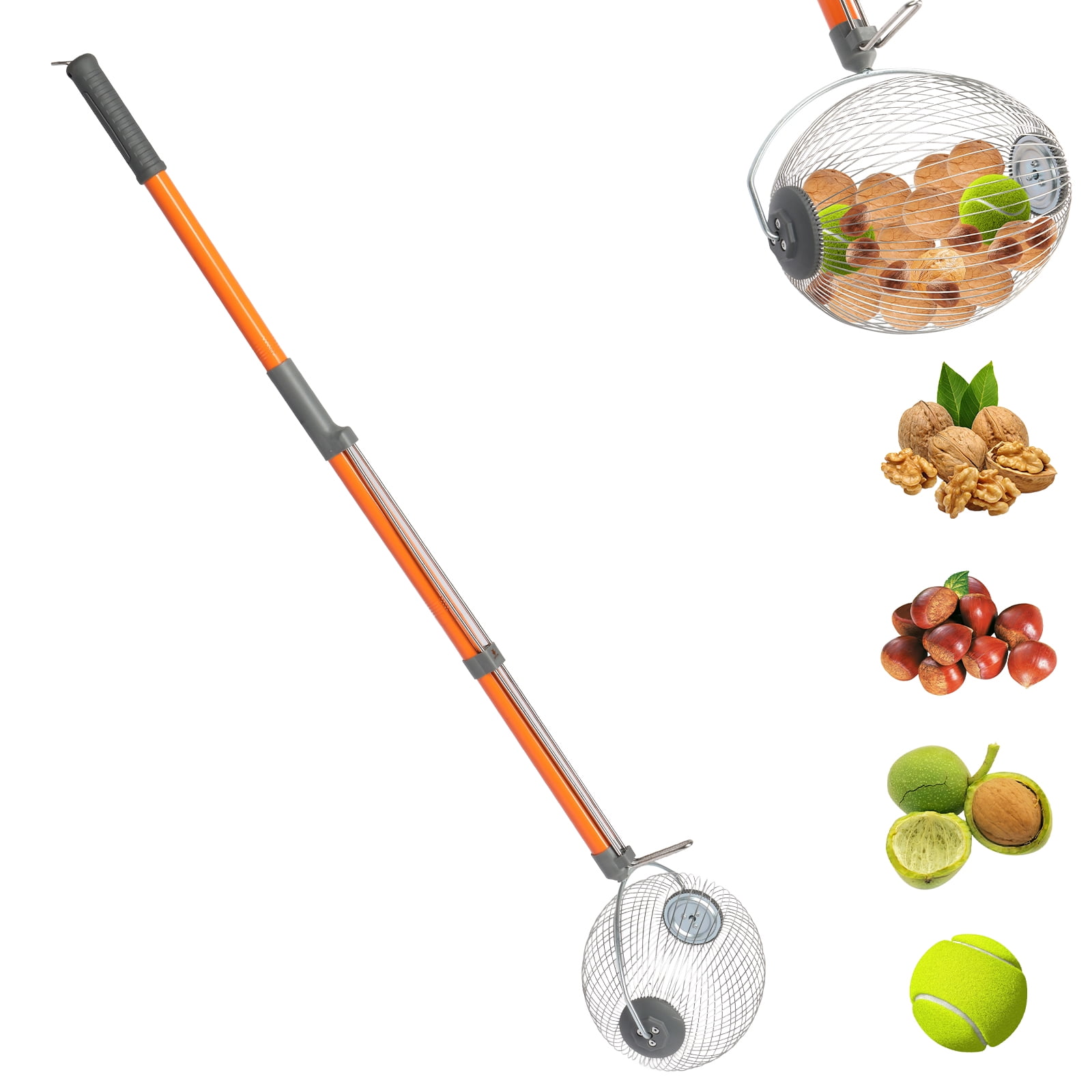 Ktaxon 53inch Outdoor Nut Gatherer, Walnut Picker Upper Roller, Pick Up Pecans Acorns Hickory Nuts Golf Balls Sweet Gun Balls