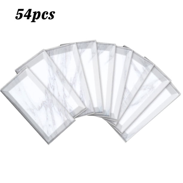 Adhesivo de PVC para azulejos de pared, sala de estar, lavabo, inodoro, adhesivo para pared, decoración de ladrillo 3D, UB009L, 54 piezas seitruly HA8740-03B