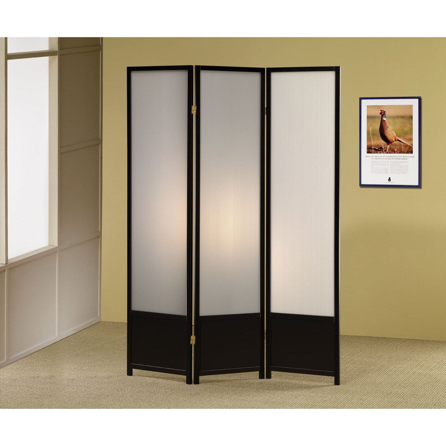 Coaster 3 Panel Room Divider Screen Black And 52 00 X