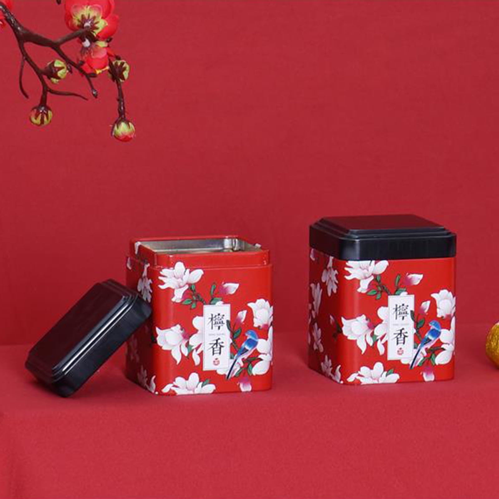 Tea Tin-4-Piece Acrylic Canister Set with Airtight Lids – Music