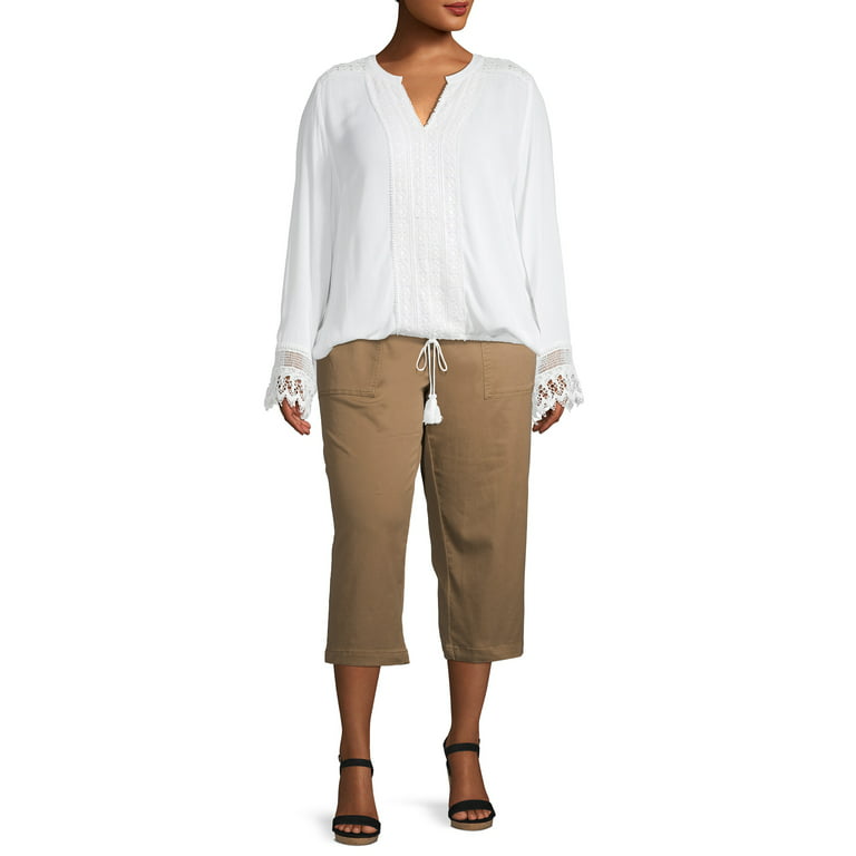  Walmart Terra & Sky Plus Size Utility Pocket Capri Pants -  Green (26W) : Clothing, Shoes & Jewelry