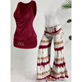 thumbnail image 5 of Two Piece Casual Set With Tie-Dye Wide Leg Pants And Women's Turtleneck Vest, 5 of 6
