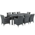 thumbnail image 2 of Modway Summon 9 Piece Outdoor Patio Sunbrella® Dining Set in Canvas Gray, 2 of 7