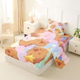 thumbnail image 2 of Erosebridal Kids Birthday Capybara Twin Sheet Sets, Galaxy Star Sky Bedding, 3 Pieces, 2 of 5