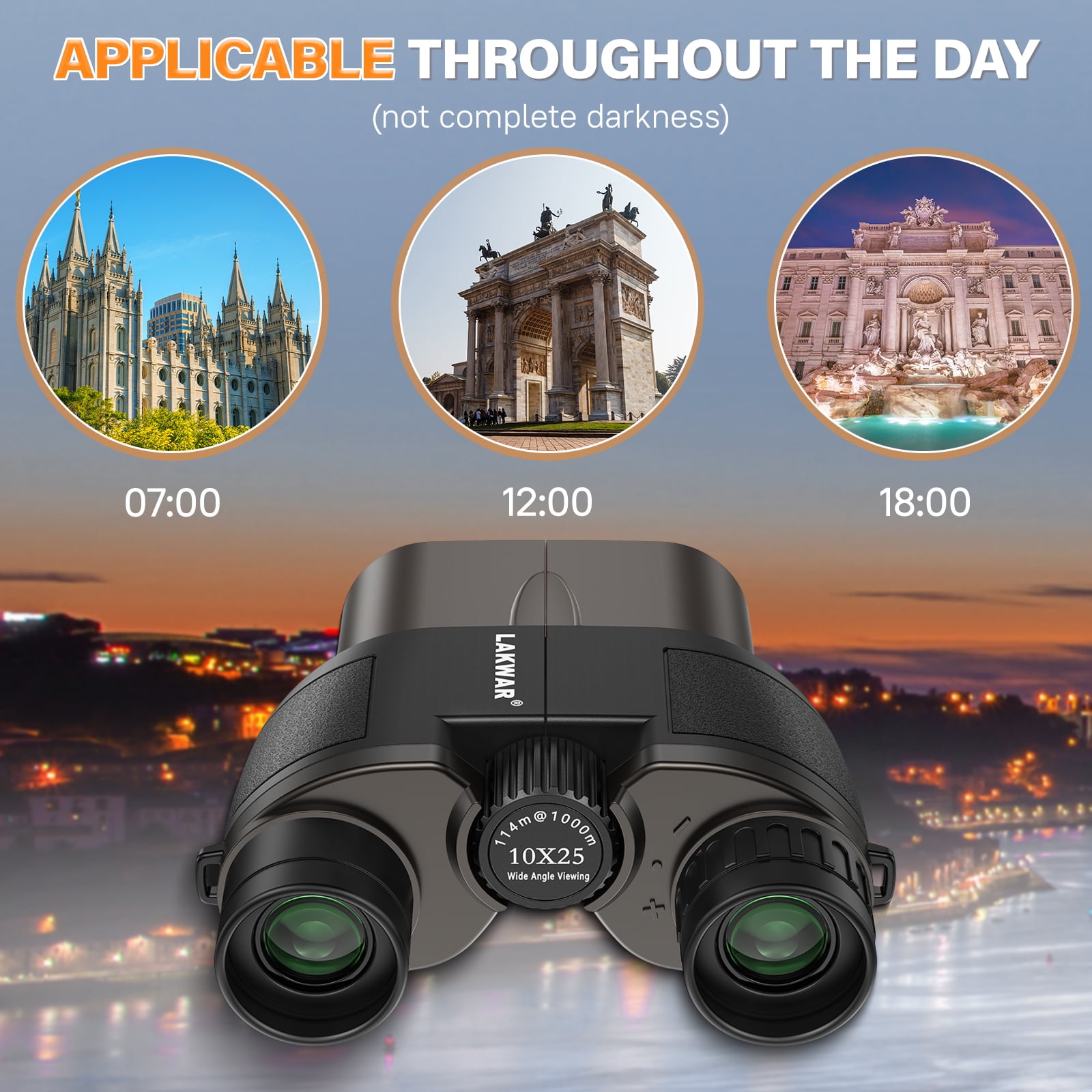 LAKWAR 10x25 Compact Binoculars for Adults and Kids，Small Portable Binoculars Lightweigh tfor Bird Watching Hunting-Black