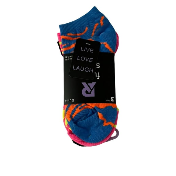 Rumi Women’s Ankle Fun Socks, 3-Pack – Size 9-11