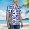 thumbnail image 5 of Balery Porcelain Chinaware Print Men's Hawaiian Shirts Short Sleeve Beach Shirt Relaxed Fit Vacation Button Down Shirts-XX-Large, 5 of 9