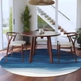 thumbnail image 3 of Round Rugs 5Ft, Navy Blue Ombre Round Area Rug Washable Indoor Throw Carpet, Modern Moire Gradient Watercolor Soft Non Slip Circle Rug for Cabinet Bathroom Home Decor Aesthetic, 3 of 8