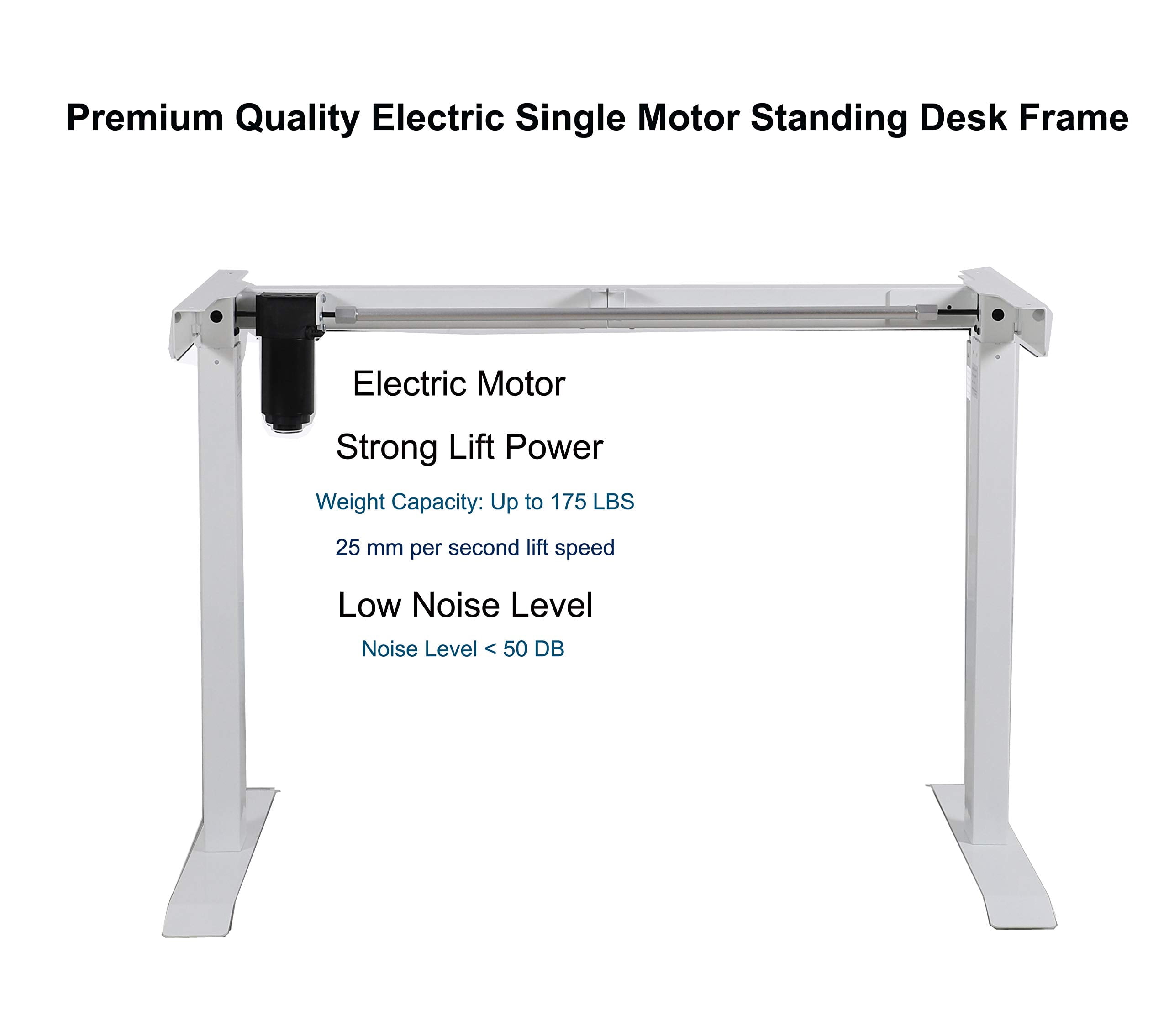 UNICOO® Height Adjustable Electric Standing Desk, 47.24 x 23.62 Inches Stand up Table, Sit Stand Home Office Desk with One Piece Tabletop (NTESMF01-W + 48 in Light Oak TOP)