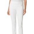 thumbnail image 2 of GLORIA VANDERBILT Womens White Denim Pocketed High Rise Slimming Pull On Straight leg Jeans 4, 2 of 3