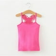 thumbnail image 3 of Dpytoraw Toddler Kids Girls Dance Tank Top Racerback Crop Tank Top Soild Back Butterfly Sleeveless Sports Dance Top Ballet Gymnastics Dancewear Girl Vest‌ Size Pink 9-10 Years, 3 of 3