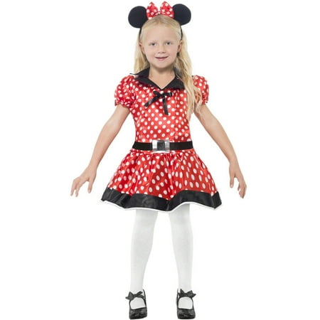 Smiffys 26858L Red Cute Mouse Costume with Dress Belt & Headband - Large