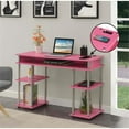 thumbnail image 2 of Pemberly Row Contemporary Wood Student Desk with Charging Station in Pink, 2 of 6