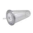 thumbnail image 3 of SharkTRUE Drink Straw Cup Transparent Insulated Coffee Cup With Lid Double Plastic Cup, 3 of 8