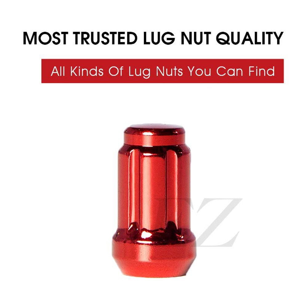 20 Red Spline Drive Small Diameter Acorn 12x1.25 Lug Nut Kit with Key